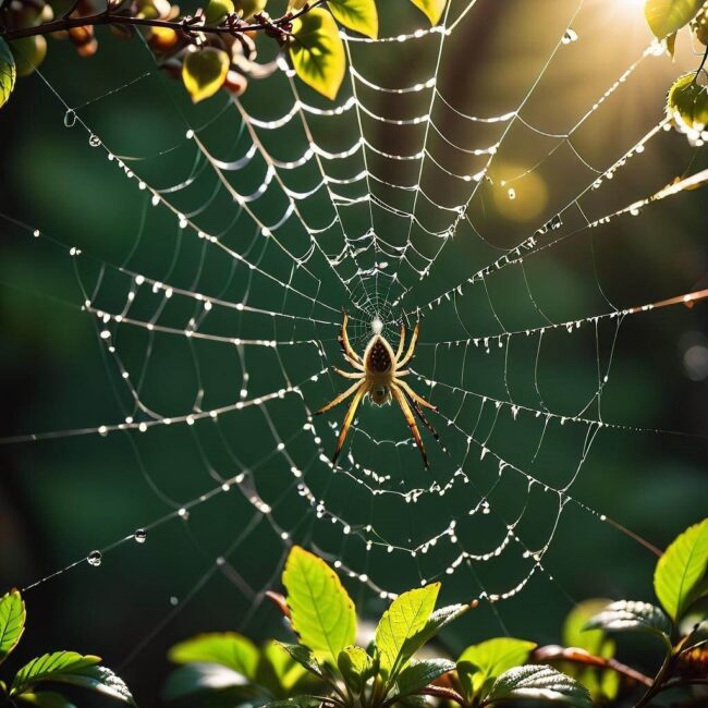 Zastosowanie pajęczych sieci w ochronie przed drapieżnikami